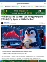 From $0.021 to $0.015? Can Pudgy Penguins (PENGU) Fly Again or Slide Further?