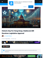Historic Day For Hong Kong: Stablecoin Bill Receives Legislative Approval | Bitcoinist.com