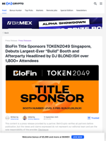 BloFin Title Sponsors TOKEN2049 Singapore, Debuts Largest-Ever 