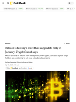 Bitcoin is testing a level that capped its rally in January 