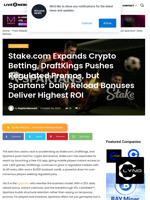 Stake.com Expands Crypto Betting, DraftKings Pushes
Regulated Promos, but Spartans’ Daily Reload Bonuses Deliver
Highest ROI