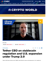 Tether CEO on stablecoin regulation and U.S. expansion under Trump 2.0