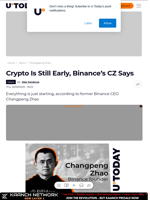 Crypto Is Still Early, Binance’s CZ Says