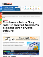 Coinbase claims ‘key role’ in Secret Service’s biggest-ever crypto seizure - The Crypto News Wire