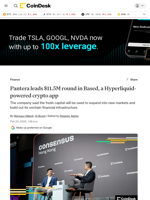 Pantera leads $11.5M round in Based, a Hyperliquid-powered crypto app