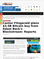 Cantor Fitzgerald plans $3.5B Bitcoin buy from Adam Back’s Blockstream: Reports - The Crypto News Wire