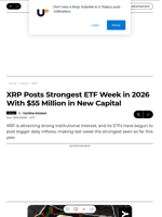 XRP Posts Strongest ETF Week in 2026 With $55 Million in New Capital - U.Today