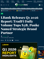 LBank Releases Q1 2026 Report: TradFi Daily Volume Tops $2B, Ponke Named Strategic Brand Partner - Crypto Daily