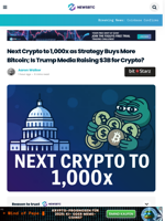 Next Crypto to 1,000x as Strategy Buys More Bitcoin; Will Trump Media Raise $3B for Crypto?
