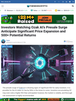 Investors Watching Ozak AI’s Presale Surge Anticipate Significant Price Expansion and 500× Potential Returns