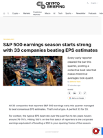 S&P 500 earnings season starts strong with 33 companies beating EPS estimates
