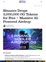 Binance Drops 3,000,000 0G Tokens for Free – Massive AI-Powered Airdrop