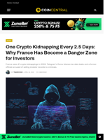 One Crypto Kidnapping Every 2.5 Days: Why France Has Become a Danger Zone for Investors - CoinCentral