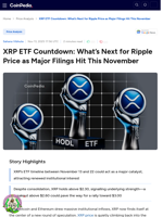 XRP ETF Countdown: What’s Next for Ripple Price as Major Filings Hit This November