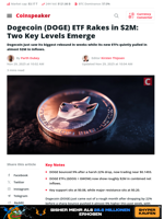 Dogecoin (DOGE) ETF Rakes in $2M: Two Key Levels Emerge - Coinspeaker