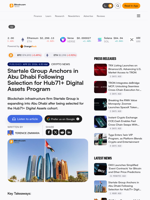 Startale Group Anchors in Abu Dhabi Following Selection for Hub71+ Digital Assets Program