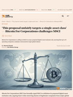 ‘This proposal unfairly targets a single asset class’ — Bitcoin For Corporations challenges MSCI - AMBCrypto