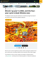 Bitcoin To See 'Up Year' In 2026, And A More Steady Boom