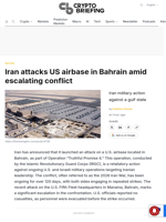 Iran attacks US airbase in Bahrain amid escalating conflict
