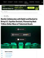 Mantle Collaborates with Bybit and Backed to Bring U.S. Equities Onchain, Pioneering Next Trillion-Dollar Wave of Tokenized Assets