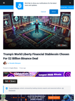 Trump’s World Liberty Financial Stablecoin Chosen For $2 Billion Binance Deal | Bitcoinist.com