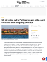 US airstrike in Iran's Hormozgan kills eight civilians amid ongoing conflict