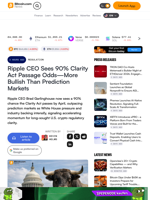 Ripple CEO Sees 90% Clarity Act Passage Odds—More Bullish Than Prediction Markets – Regulation Bitcoin News
