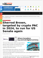 Sherrod Brown, targeted by crypto PAC in 2024, to run for US Senate again - The Crypto News Wire