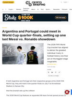 Argentina and Portugal could meet in World Cup quarter-finals, setting up one last Messi vs. Ronaldo showdown