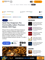 Gold Has Outgrown the Commodity Label, Precious Metals CEO Says – Economics Bitcoin News