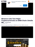 Binance Lists Two Major Cryptocurrencies on BNB Chain: Details - U.Today