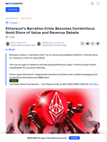 Ethereum's Narrative Crisis Puts Its Market Edge at Risk