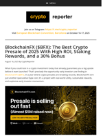 BlockchainFX ($BFX): The Best Crypto Presale of 2025 With High ROI, Staking Rewards, and a 30% Bonus