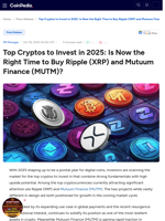 Top Cryptos to Invest in 2025: Is Now the Right Time to Buy Ripple (XRP) and Mutuum Finance (MUTM)?