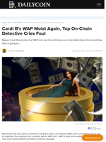 Cardi B’s WAP Moist Again, Top On-Chain Detective Cries Foul - DailyCoin
