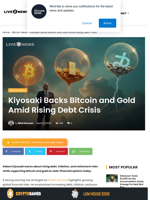 Kiyosaki Backs Bitcoin and Gold Amid Rising Debt Crisis | Live Bitcoin News