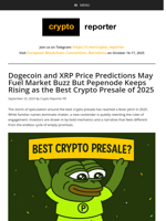 Dogecoin and XRP Price Predictions May Fuel Market Buzz But Pepenode Keeps Rising as the Best Crypto Presale of 2025
