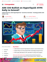 ARK CEO Bullish on Hyperliquid: HYPE Rally to Extend? - Coinspeaker