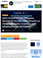 With 19,900 Miners Shipped, BlockDAG Accelerates Growth as Ethereum Gains Traction and Bittensor Aims for $1000 | Live Bitcoin News