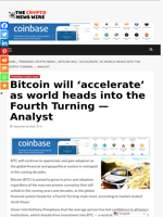 Bitcoin will 'accelerate' as world heads into the Fourth Turning — Analyst - The Crypto News Wire
