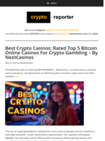 Best Crypto Casinos: Rated Top 5 Bitcoin Online Casinos For Crypto Gambling – By NextCasinos