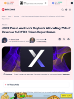 dYdX Landmark Buyback: 75% of Revenue to DYDX Repurchases