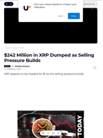 $242 Million in XRP Dumped as Selling Pressure Builds - U.Today