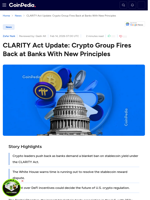 CLARITY Act Update: Crypto Group Fires Back at Banks With New Principles