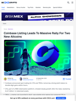 Coinbase Is Listing Two New Altcoins This Week