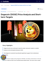 Dogecoin (DOGE) Price Analysis and Short-term Targets