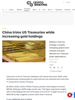 China trims US Treasuries while increasing gold holdings