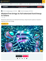 WisdomTree Expands Tokenized Funds To Solana Blockchain