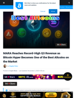 Bitcoin Miner MARA Hits Highest Revenue in Q3: Great for Best Altcoins like Bitcoin Hyper