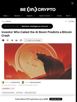 Investor Who Called the AI Boom Predicts a Bitcoin Crash